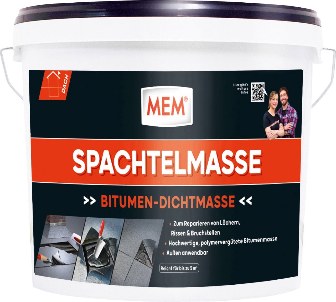 MEM Bauchemie Dichtungsband MEM Bitumen Spachtelmasse 7 kg