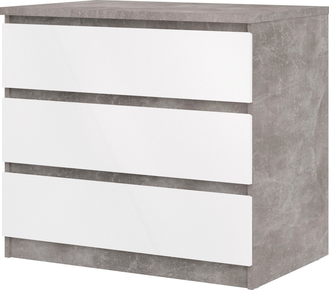 Home affaire Kommode Naia, abgerundete Schubladenkanten auf Metallgleiter, Breite 77 cm