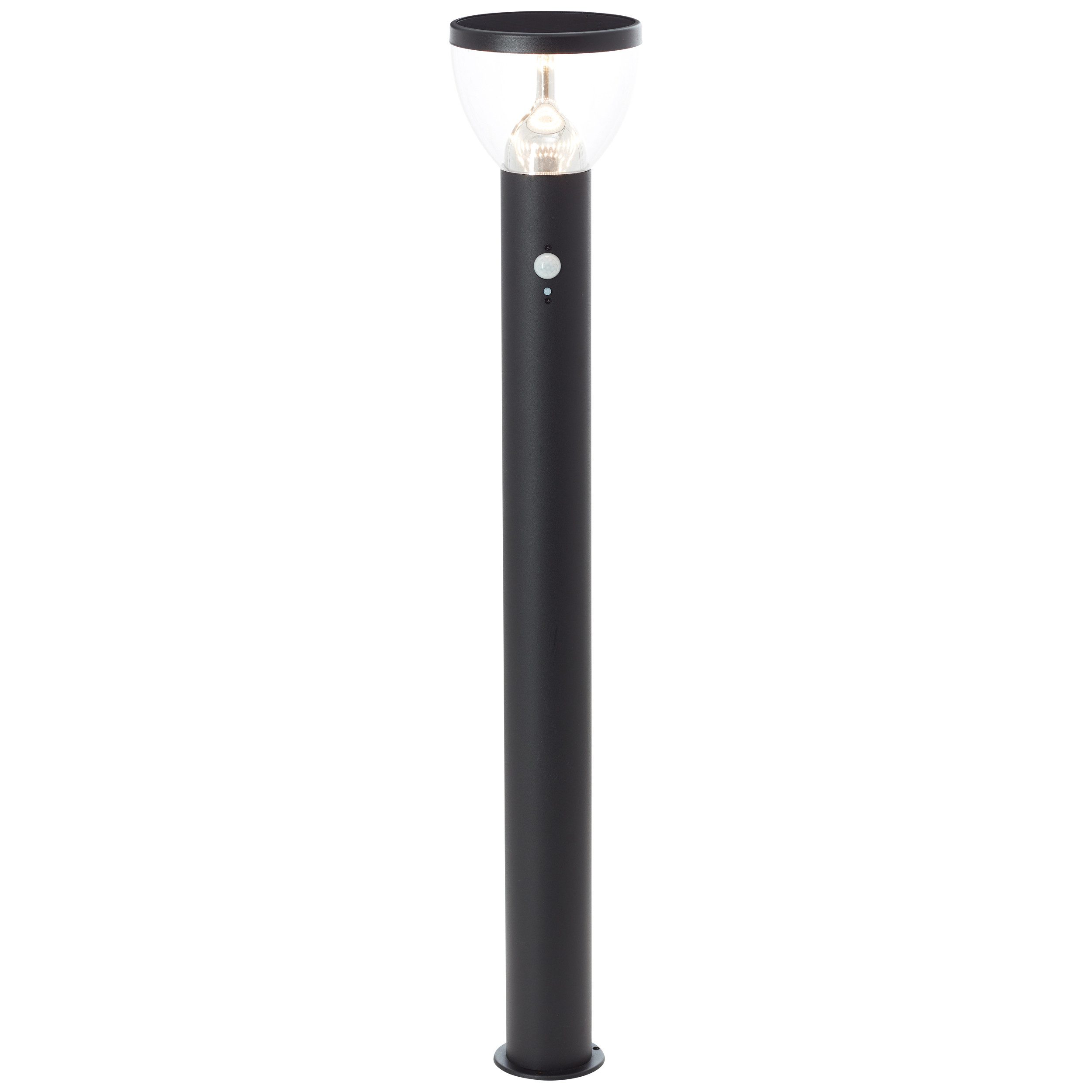Brilliant LED Außen-Stehlampe Tulip, Bewegungsmelder, LED fest integriert, Warmweiß, LED Außenstehleuchte, Solar, 92 cm, 430 lm, 3000 K, Edelstahl, schwarz