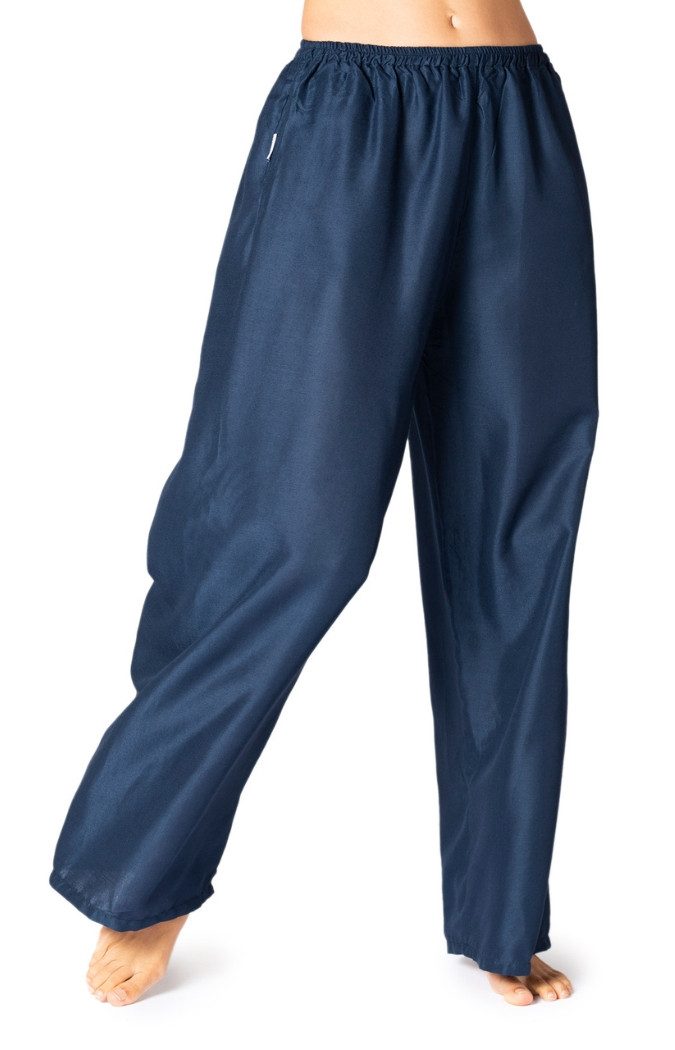 Stoffhose leichte Sommerhose Damen - weite Palazzohose 100% Viskose mit Taschen