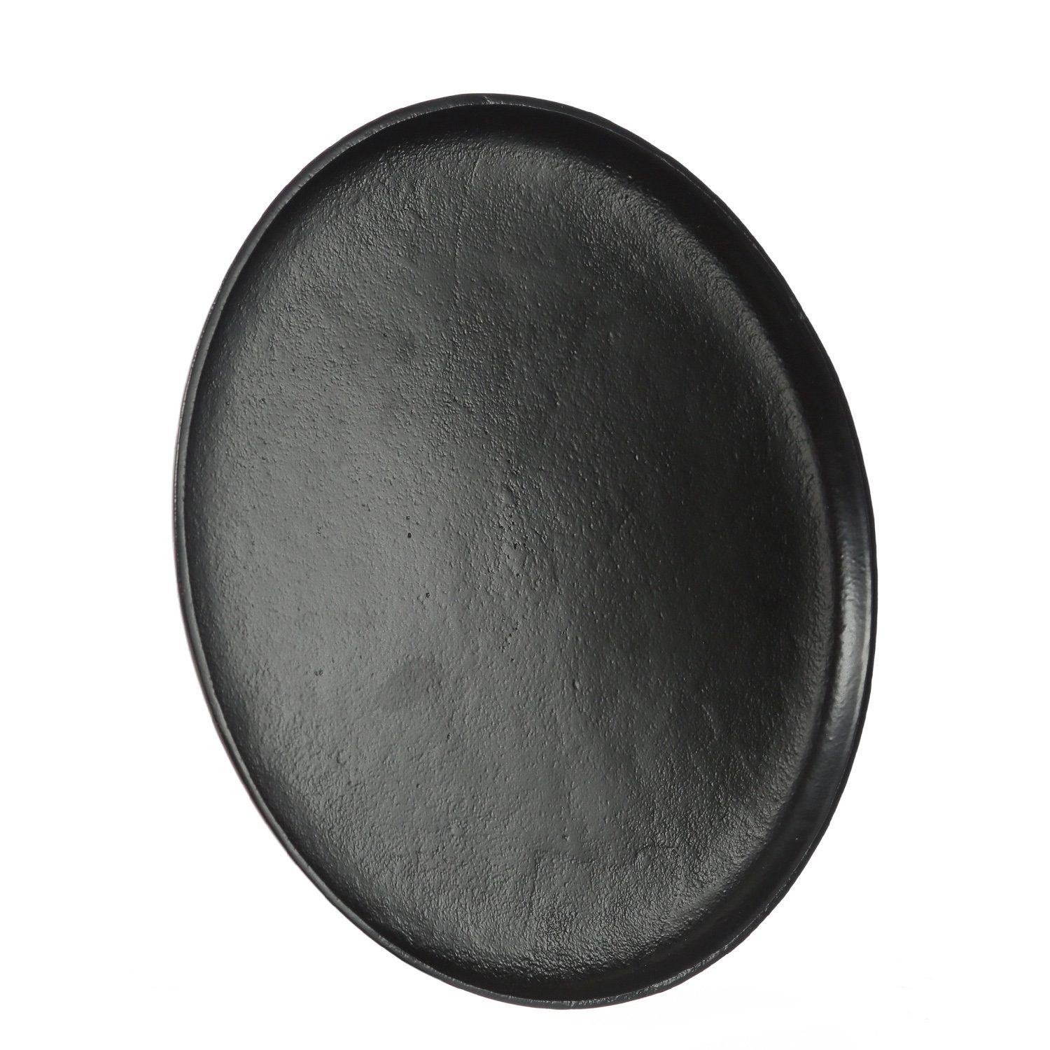 MARELIDA Dekoteller schwarz Kerzenteller D: Dekoteller Aluminium 30cm Dekotablett rund