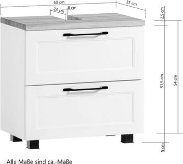 HELD MÖBEL Waschbeckenunterschrank Lana Badmöbel, 2 Schubladen, 60 cm breit