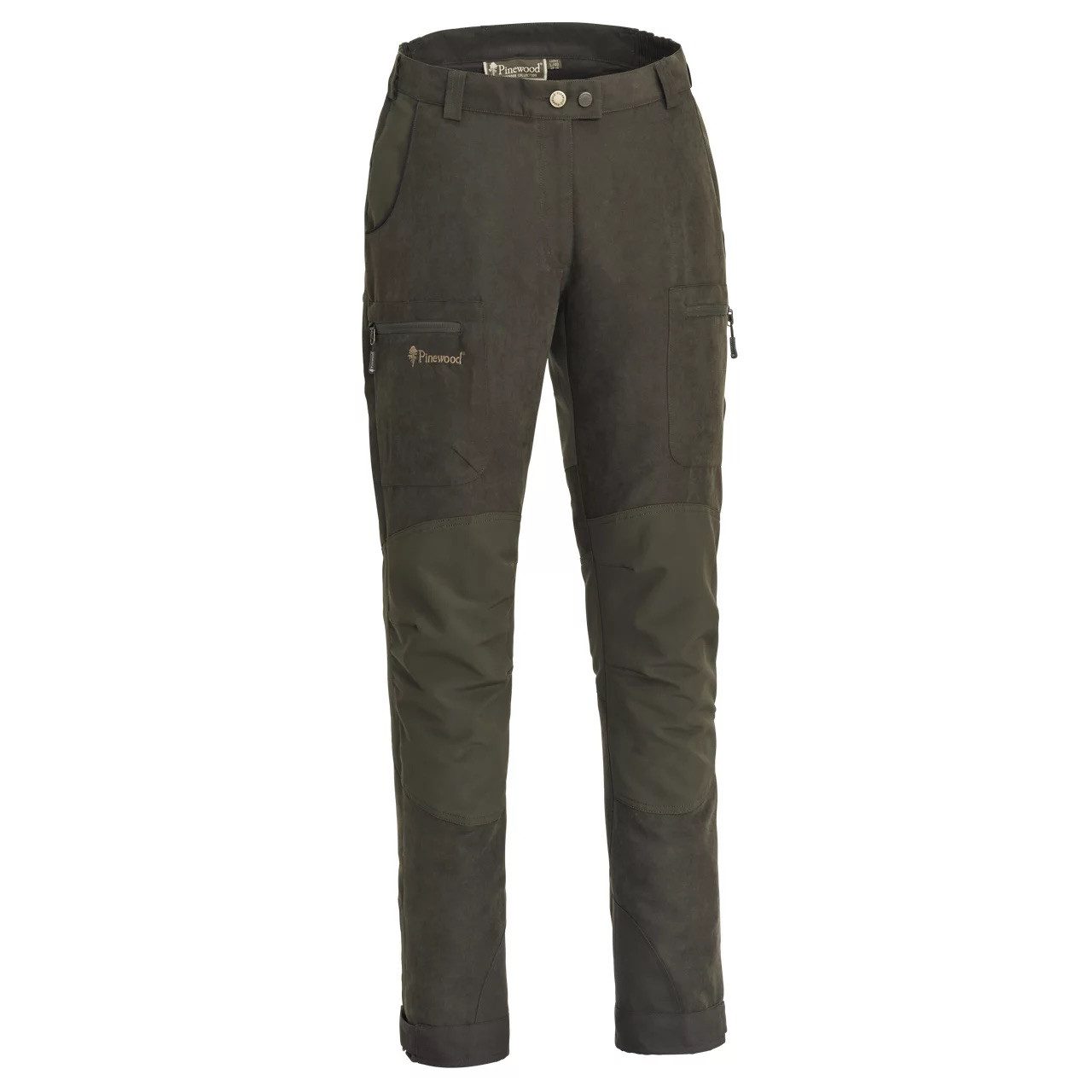 Pinewood Outdoorhose PINEWOOD Caribou Hunt Damenhose Suede Brown/ Dark Olive