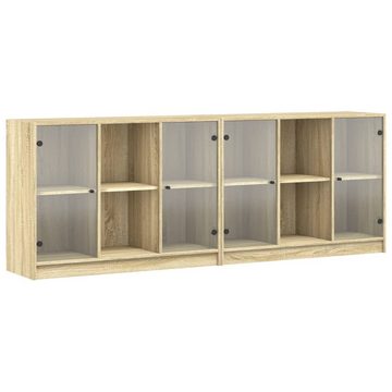 vidaXL Regal Bücherschrank mit Türen Sonoma-Eiche 204x37x75 cm Holzwerkstoff