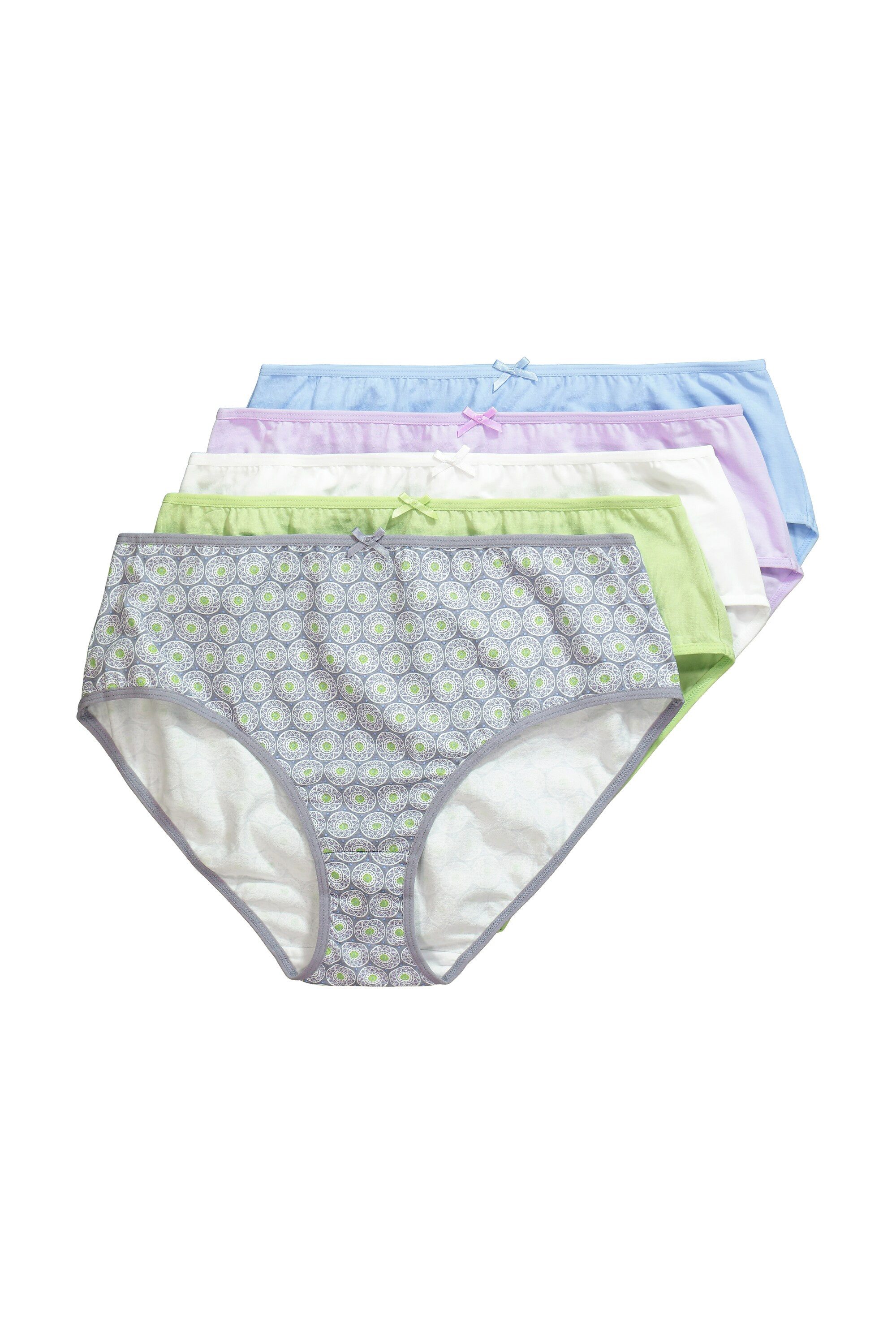 Ulla Popken Midislip Midislips 5er-Pack Federn/helle Farben