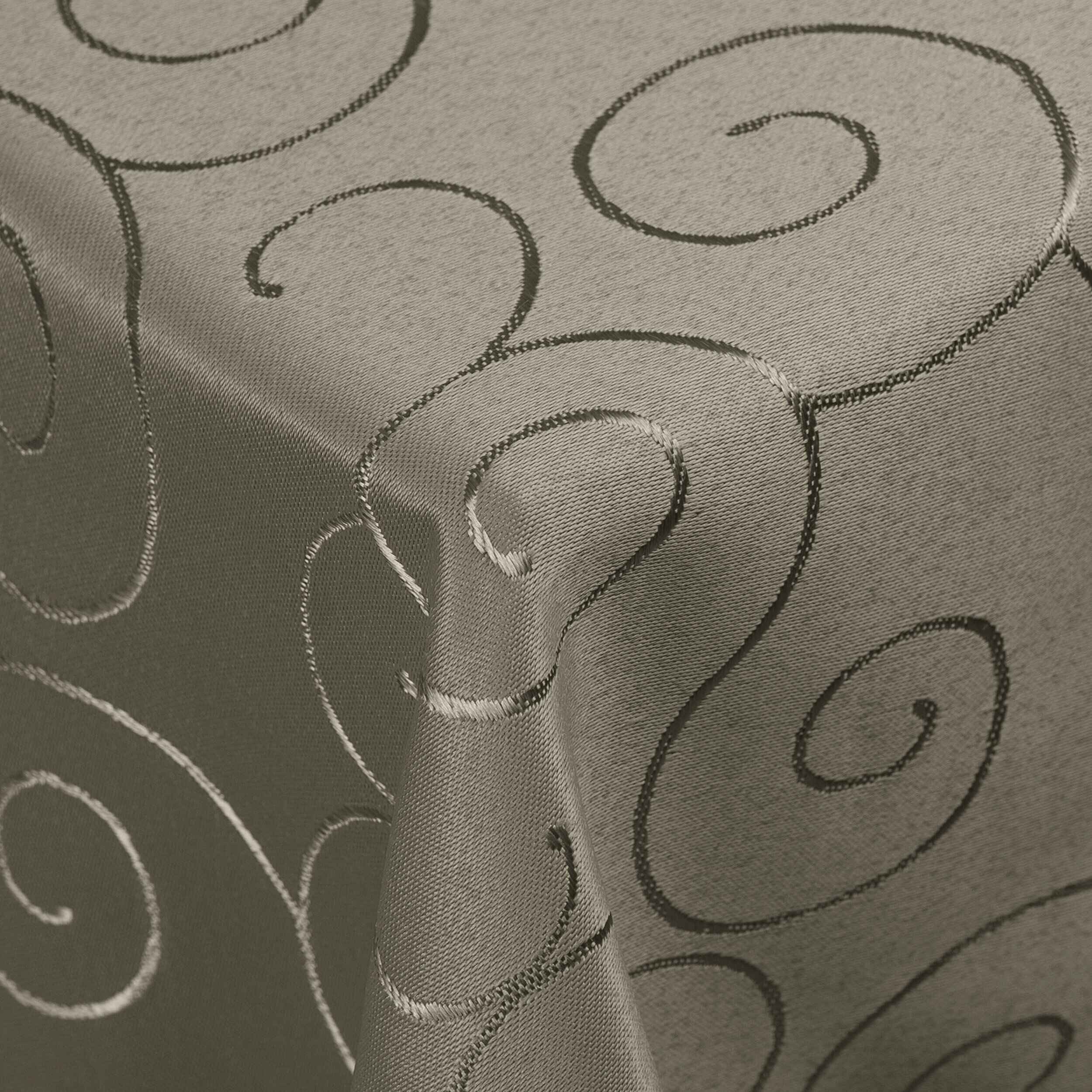 DecoHomeTextil Heimtextilmanufaktur Tischdecke Kringel Circle Tafeldecke Ornamente Damast Tischdecke