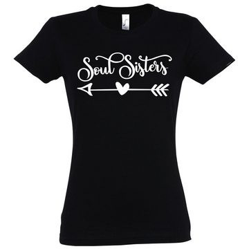 Couples Shop T-Shirt Soulsisters Beste Freunde Damen T-Shirt mit lustigem Spruch