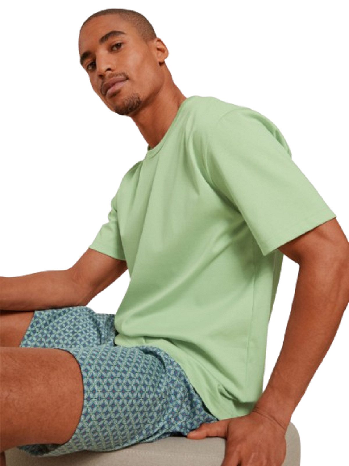 CALIDA Pyjama Calida Herren Kurzpyjama 43186 iris green (1 Stück, 1 tlg., 1 Stück)