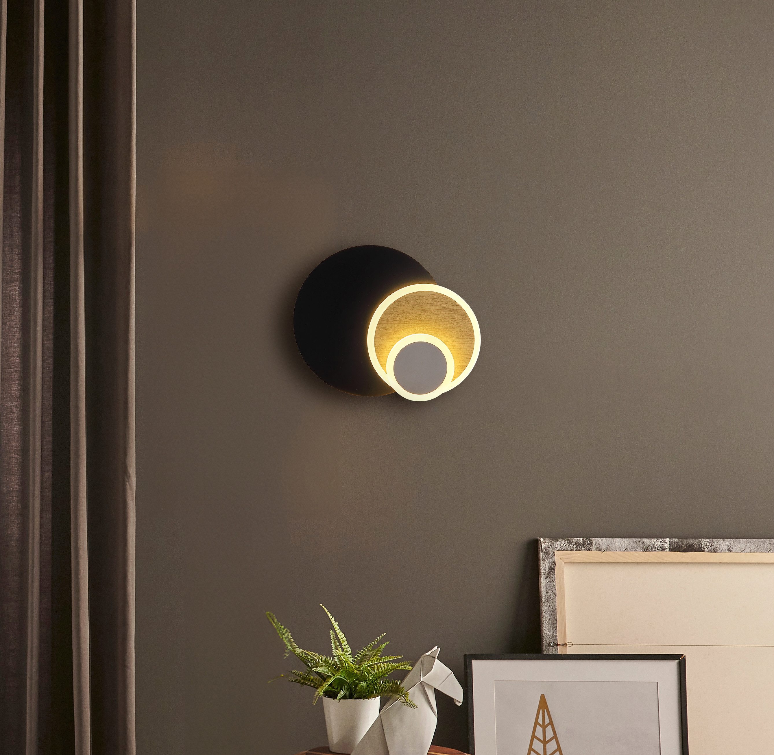GLOBO LIGHTING Wandleuchte ODONELL, LED fest integriert, Warmweiß, Bewegliche Wandleuchte für Wohn- & Schlafzimmer