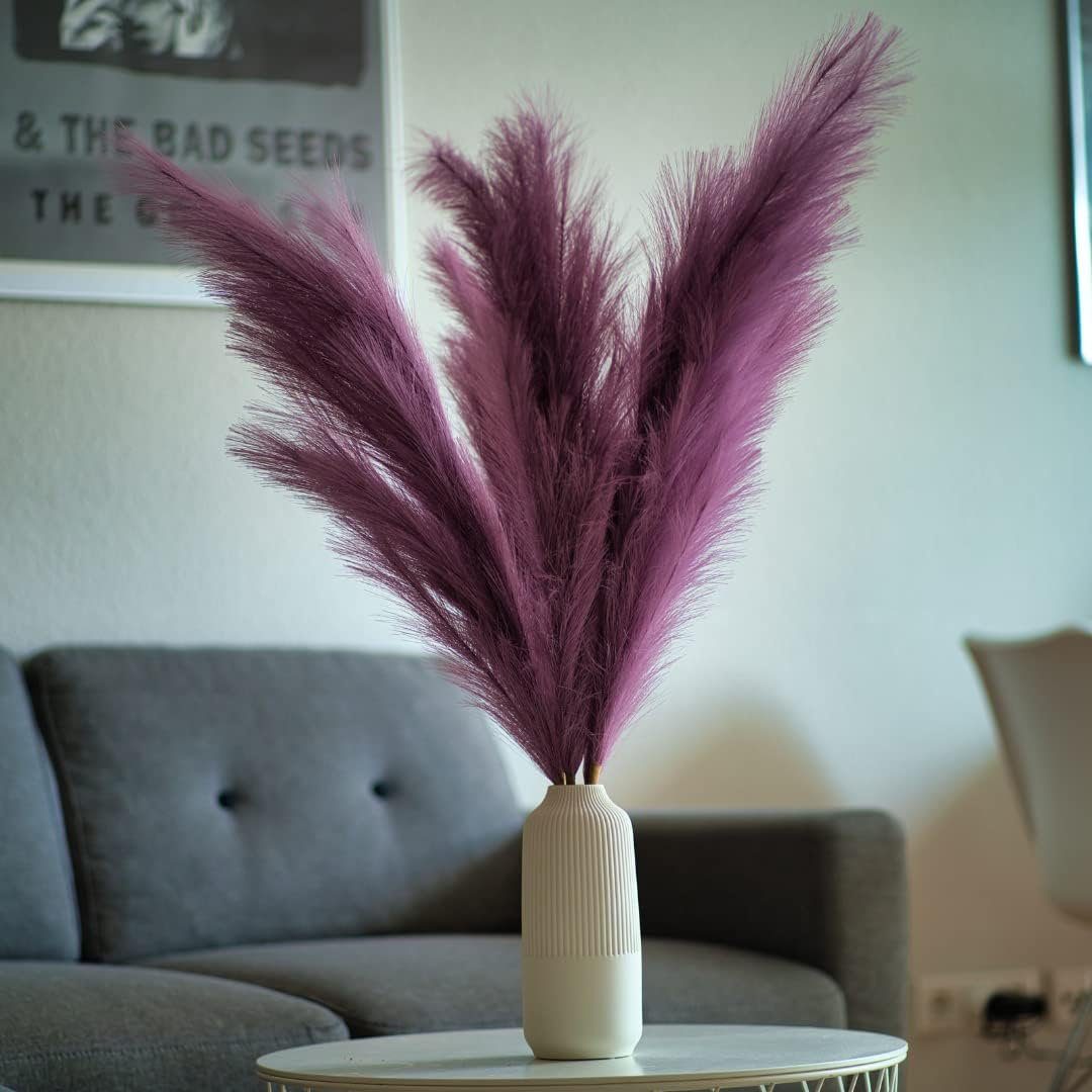 Kunstpflanze LAYBA Künstliches Pampasgras 3er-Set Lila 100 cm, Layba