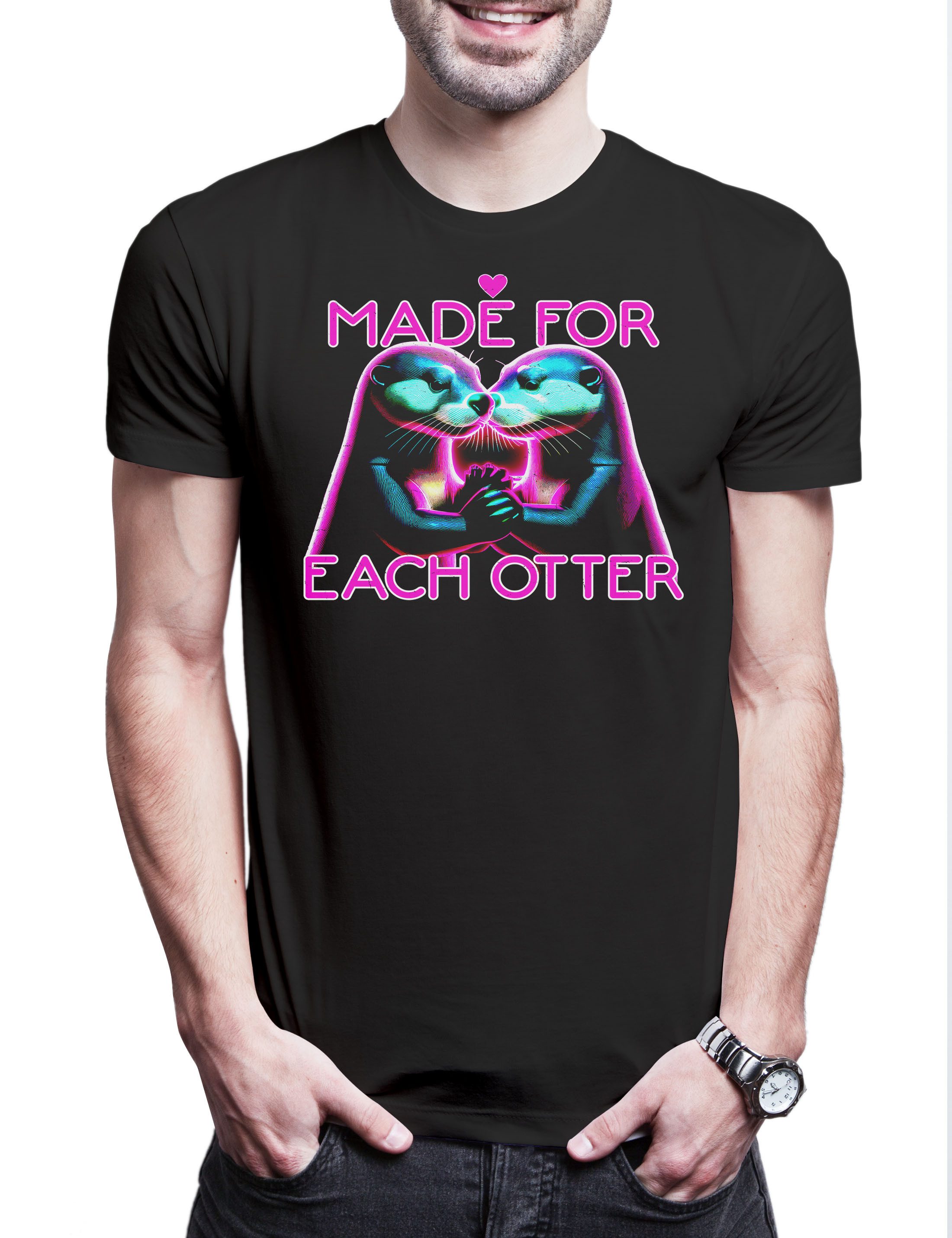 Print-Shirt Made For Each Otter Herren T-Shirt Liebe Paar Hochzeit Wedding Couple