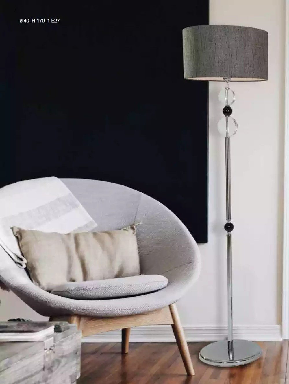 JVmoebel Stehlampe Grau moderne Leselampe aus Metall mit schwenkbarem Arm, KeineFunktionen, Leuchtmittel wechselbar, Tageslichtweiß, Made in Europa