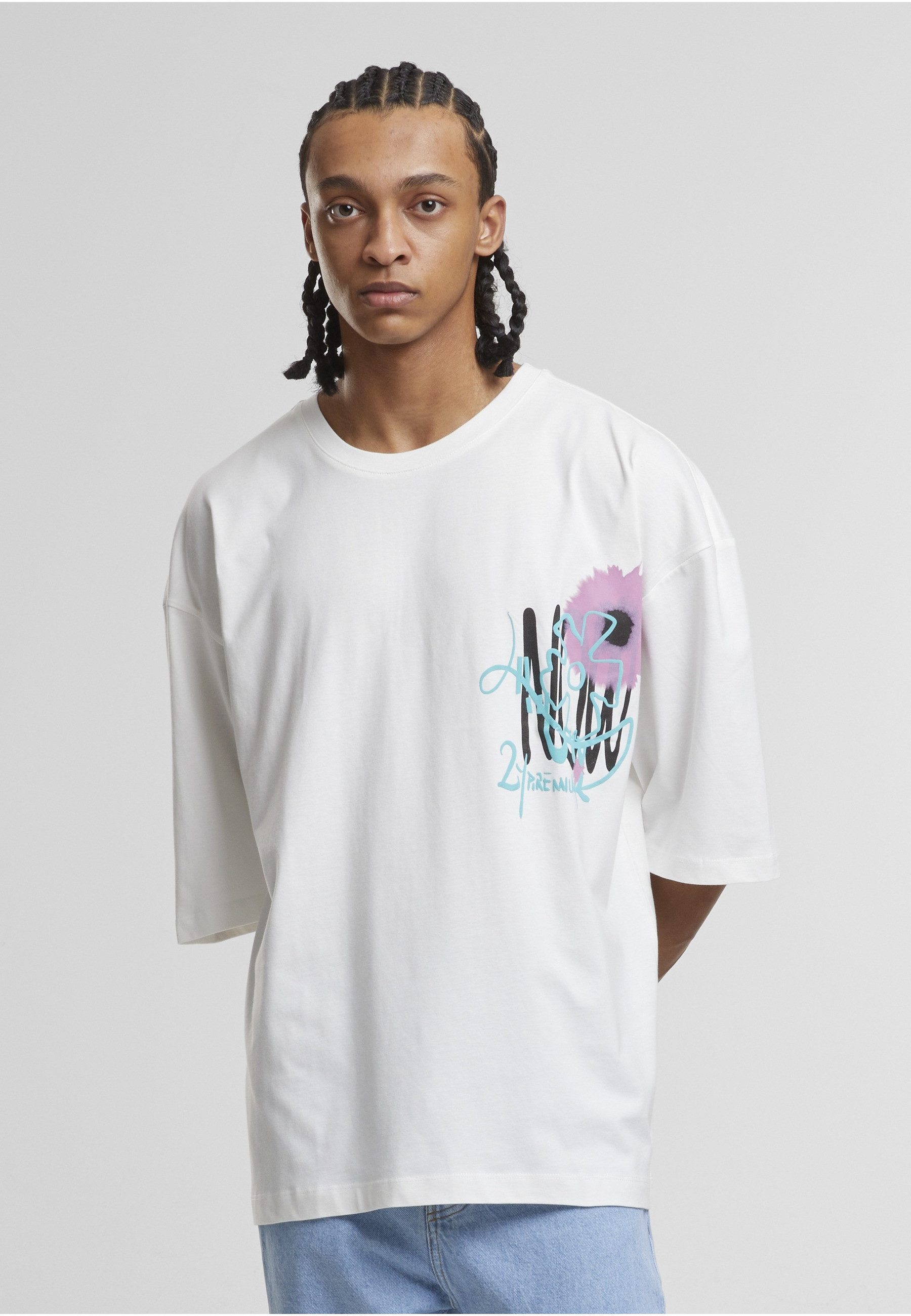 2Y Premium T-Shirt 2Y Premium 2Y Premium Flower Splash Oversized T-Shirts (1-tlg)