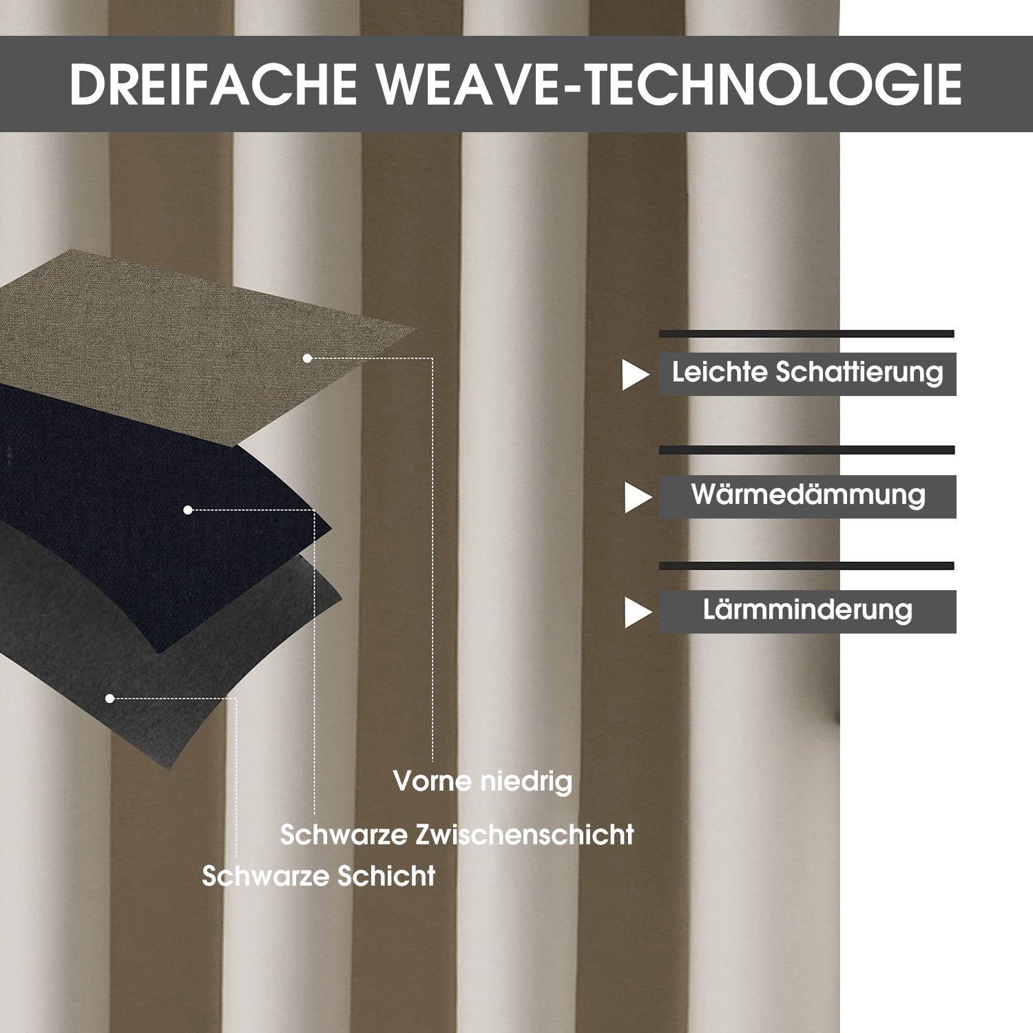 BYSURE Scheibengardine (2 St), Stangendurchzug, verdunkelnd, Bistrogardine günstig online kaufen