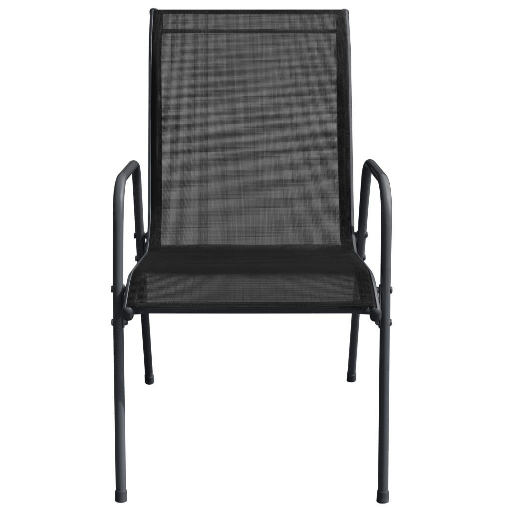 2 und Stk. Gartenstuhl Textilene Stahl Gartenstühle furnicato Schwarz