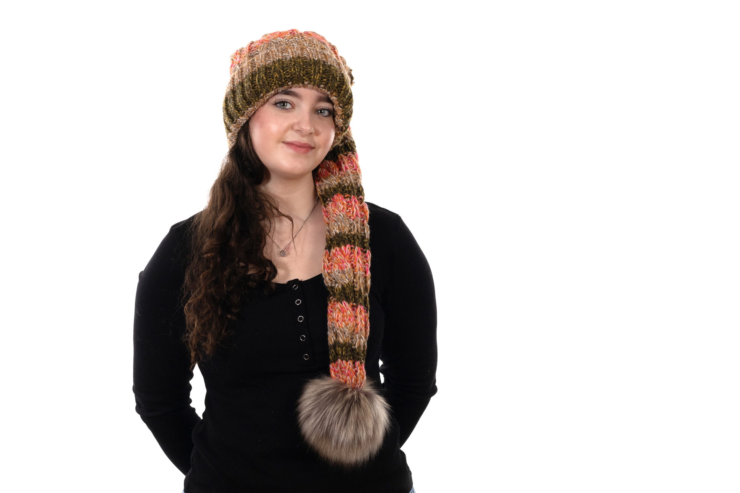 BIRENDY Strickmütze Birendy Beanie A114 Mütze Zipfelmütze Pudelmütze Wintermütze