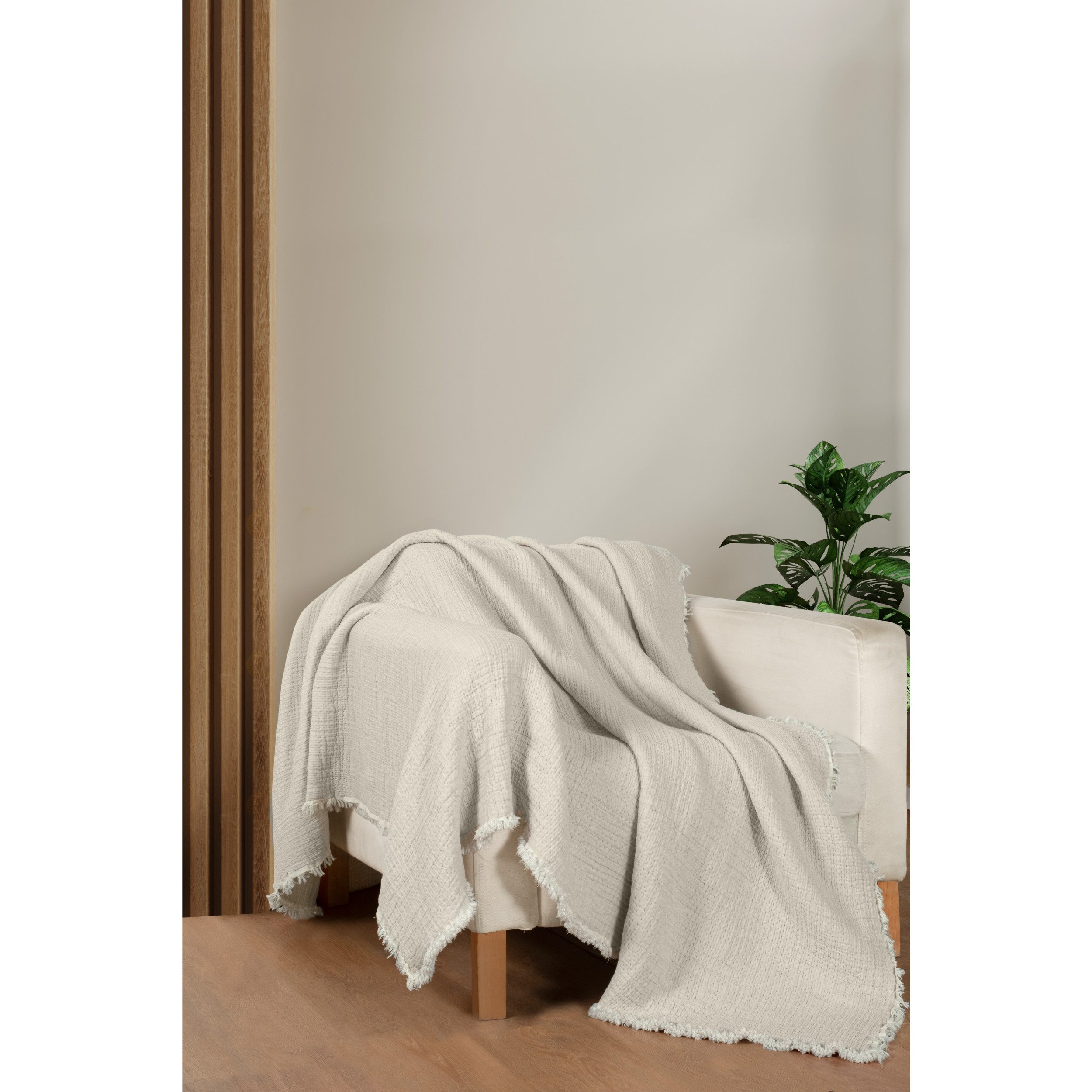 M-Diamant Tagesdecke Musselindecke Wohndecke 100% Baumwolle Babydecke Kuscheldecke, beidseitig verwendbar