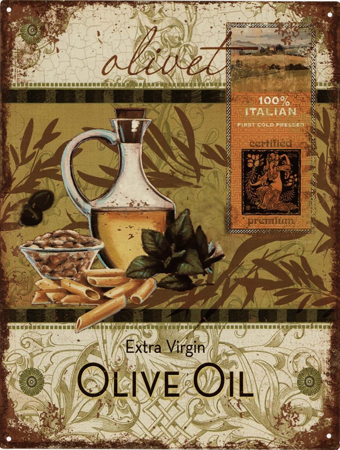 Metallschild Blechschild Extra Virgin Olive Oil
