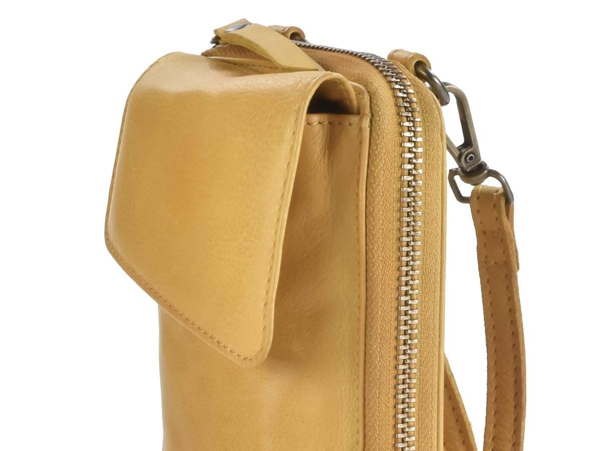 Umhängetasche Geldbörse Damen Umhängen, Herren, Handytasche, Greenburry Washed, Portemonnaie Soft yellow zum