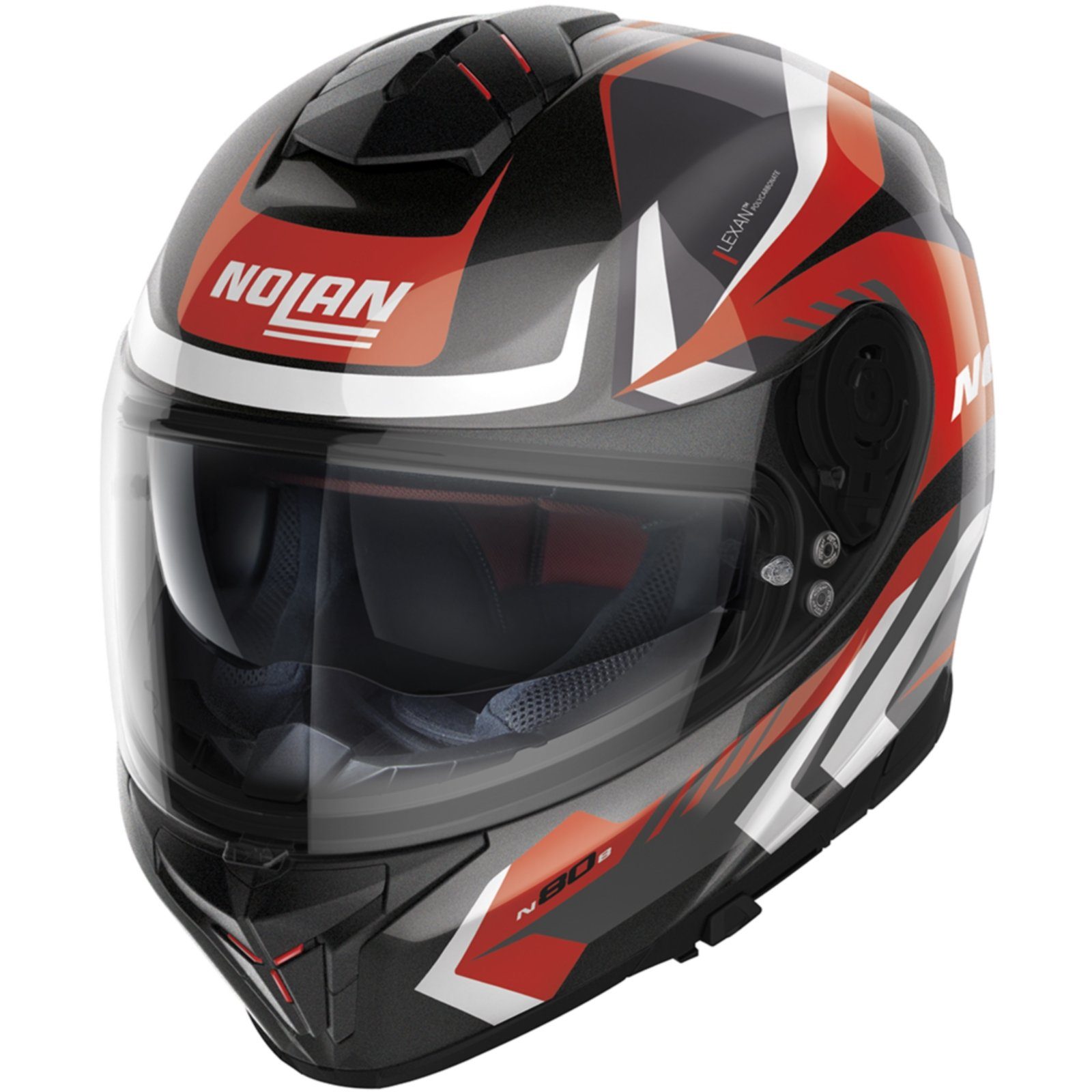 NOLAN Motorradhelm Nolan N80-8 Rumble N-Com Matt Schwarz / Rot Integralhelm XXL