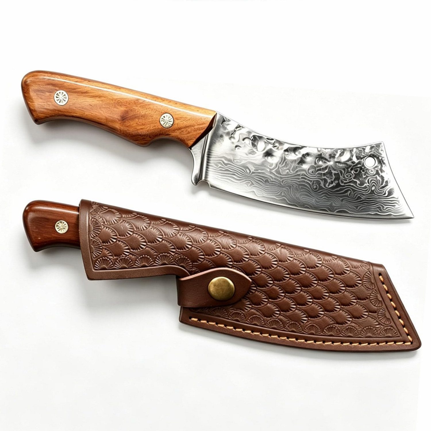 KingLux Damastmesser Jagdmesser Damast Feststehend Outdoor Messer VG10 Campingmesser