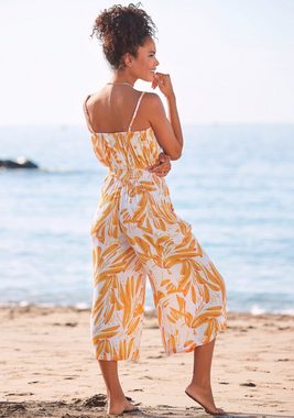 s.Oliver Culotte-Overall mit Alloverdruck, sommerlicher Jumpsuit mit extraweitem Bein