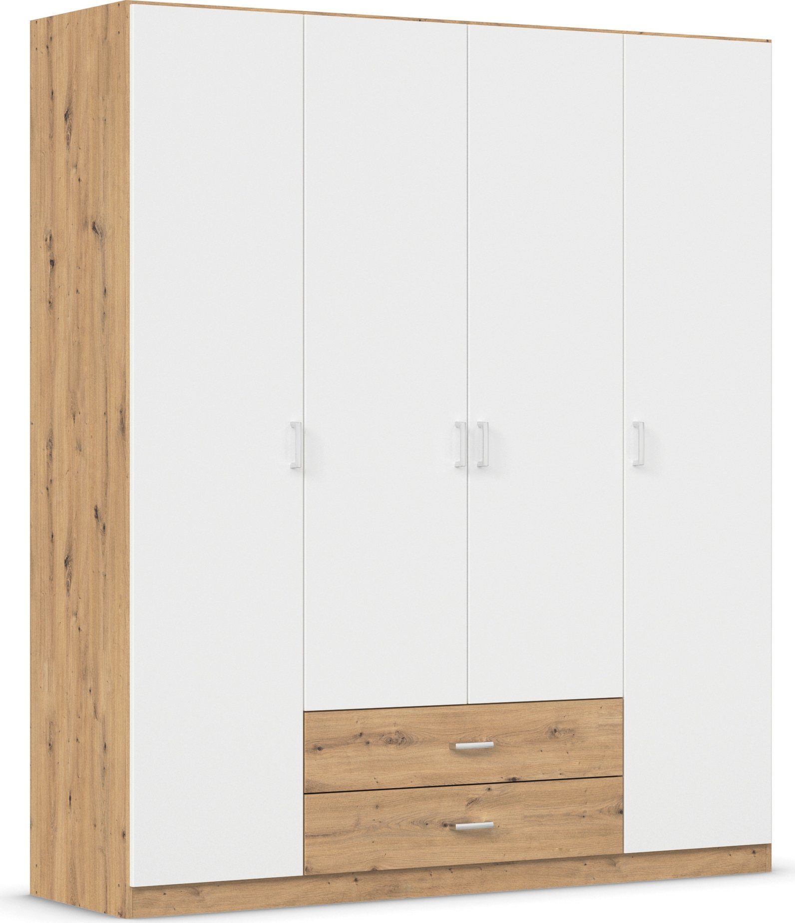 Gamma mit Drehtürenschrank Schubkästen, 3 in in Design schlichtem Breiten rauch