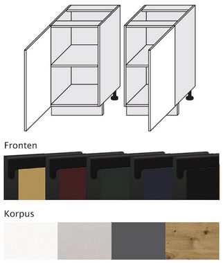 Feldmann-Wohnen Unterschrank Velden (1-St) 45cm Front-, Korpusfarbe und Ausführung wählbar grifflos 1-türig