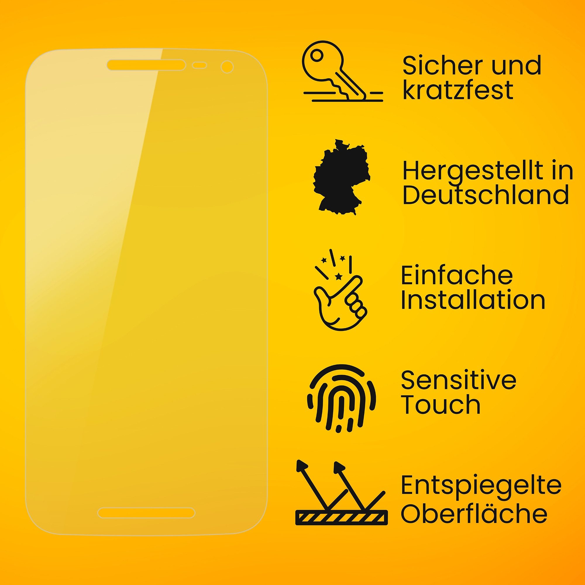 atFoliX Schutzfolie für Motorola Moto G 3. Generation 2015, (3 Folien), Entspiegelnd und stoßdämpfend