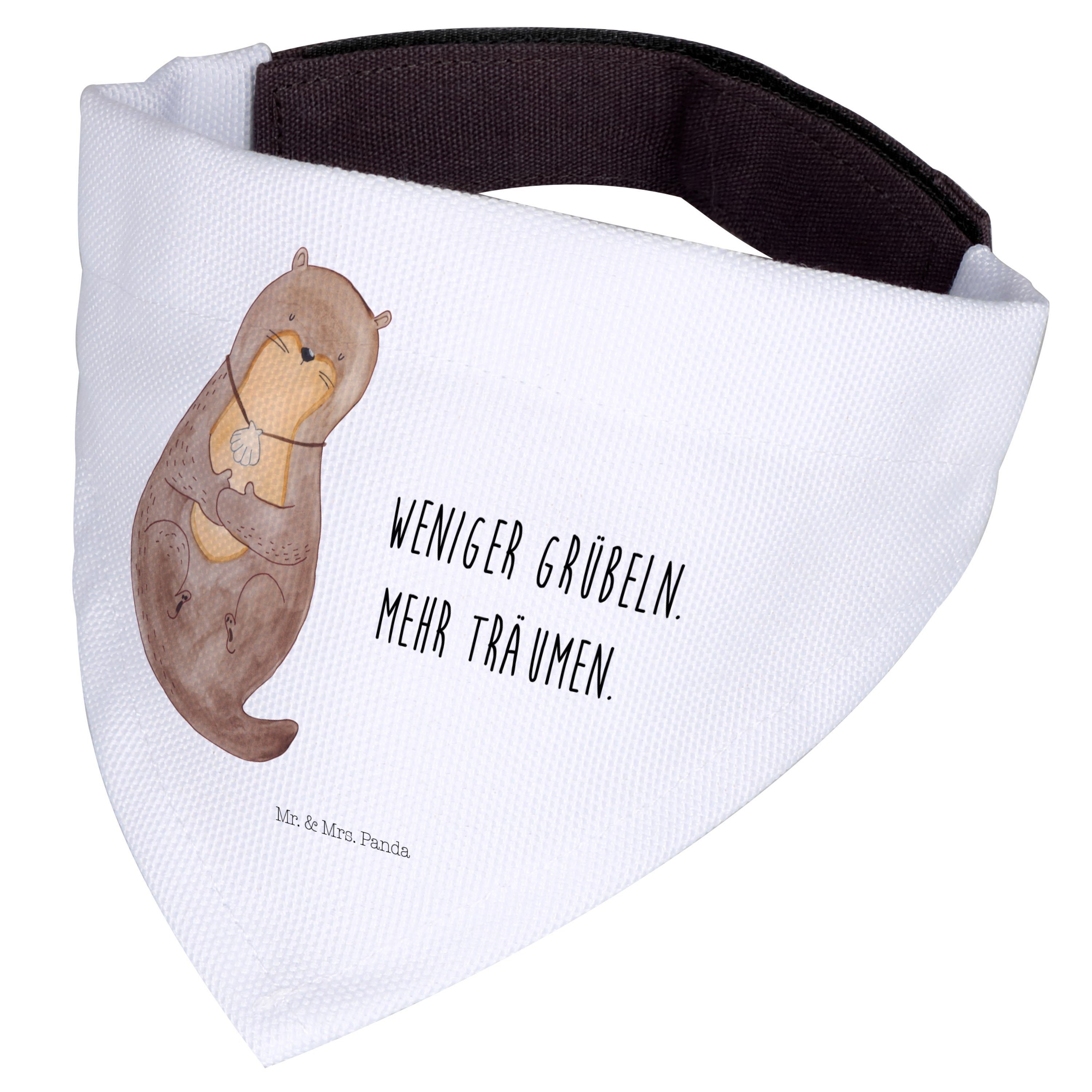 Mr. & Mrs. Panda Hundefliege Otter Muschel, Bandana, Weiß, Hundeschal, Hundehalstuch, Halstuch Hun, Polyester, Hundeschal Tuch für Hunde Optimistisch