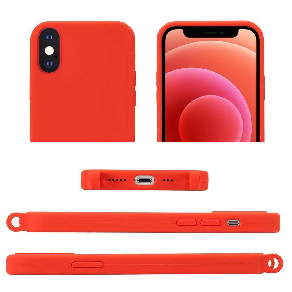 FITSU Handyhülle Handykette für Apple iPhone Hülle mit Band Handyband Case zum Umhängen, Hülle für iPhone 12 Pro, 12, 12 Mini, SE 2022, 11, XS, XR, X, 8, 7, 6