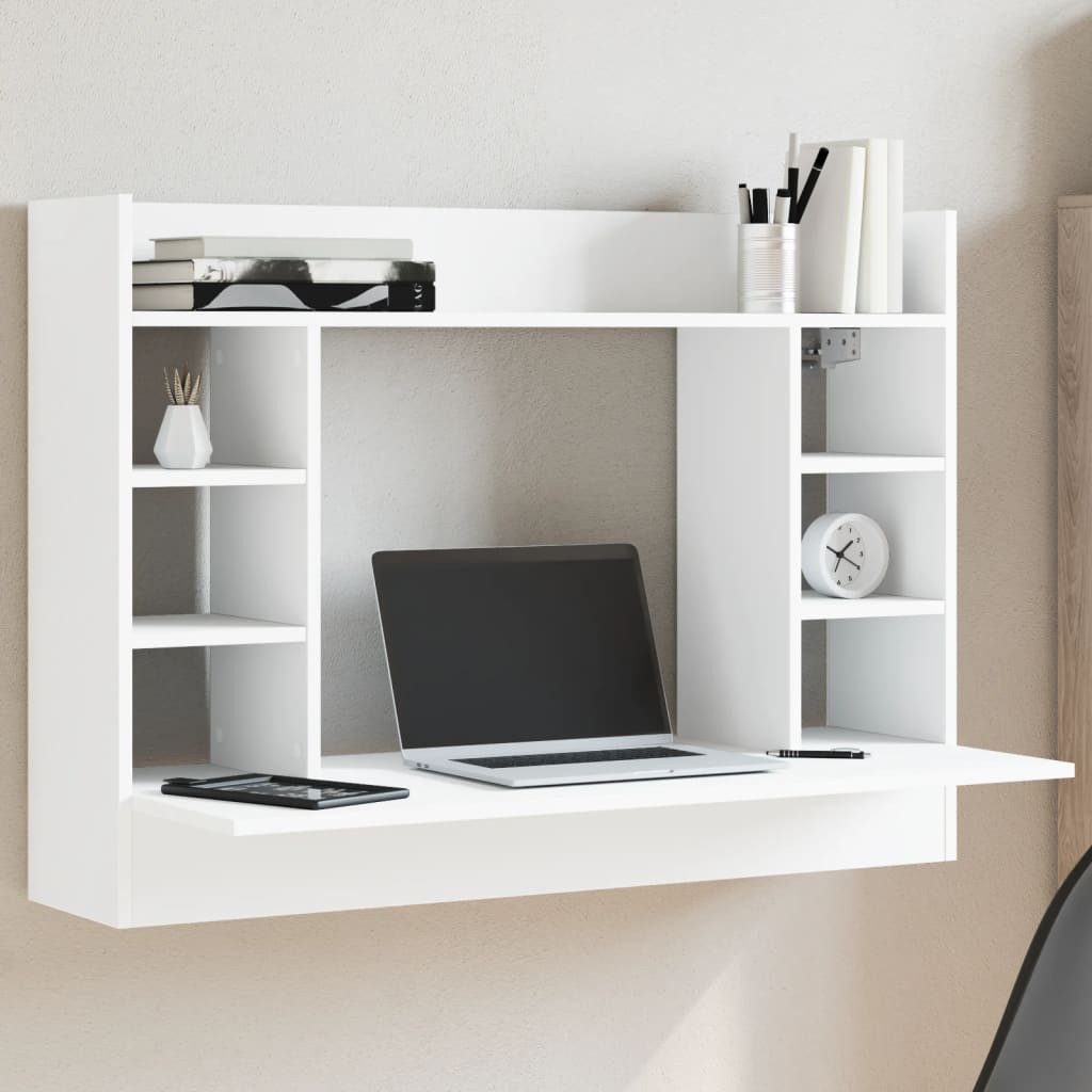 vidaXL Schreibtisch Wand-Schreibtisch Weiß 105x48x75 cm Holzwerkstoff