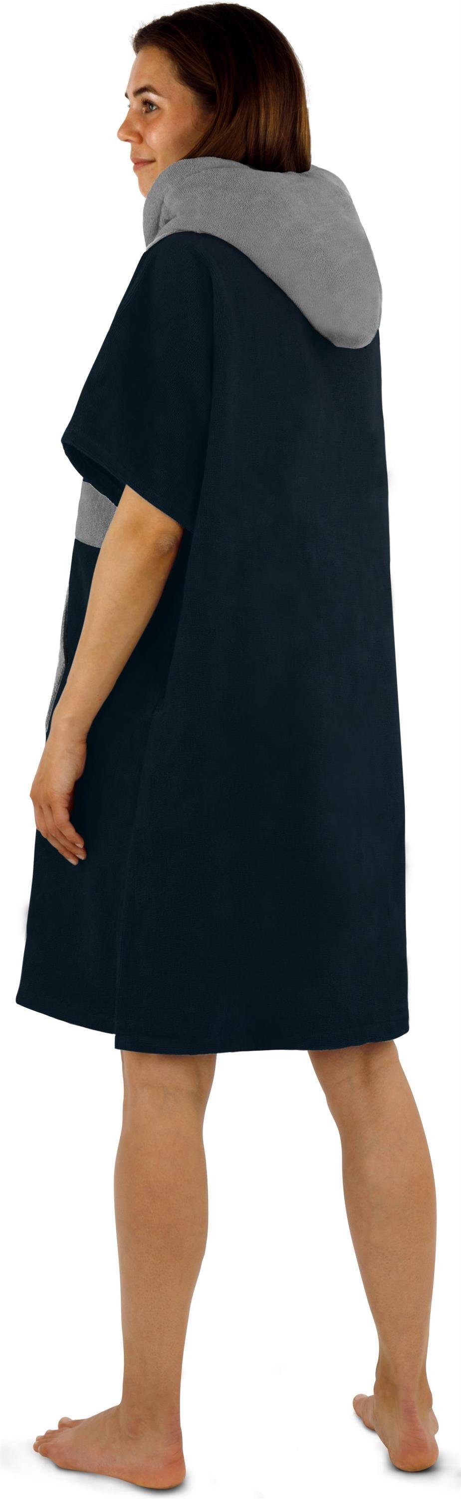 normani Badeponcho Damen Badeponcho, Midilänge, Baumwolle, Kapuze, Schlupf, Badehandtuch aus 100 % saugstarker Baumwolle