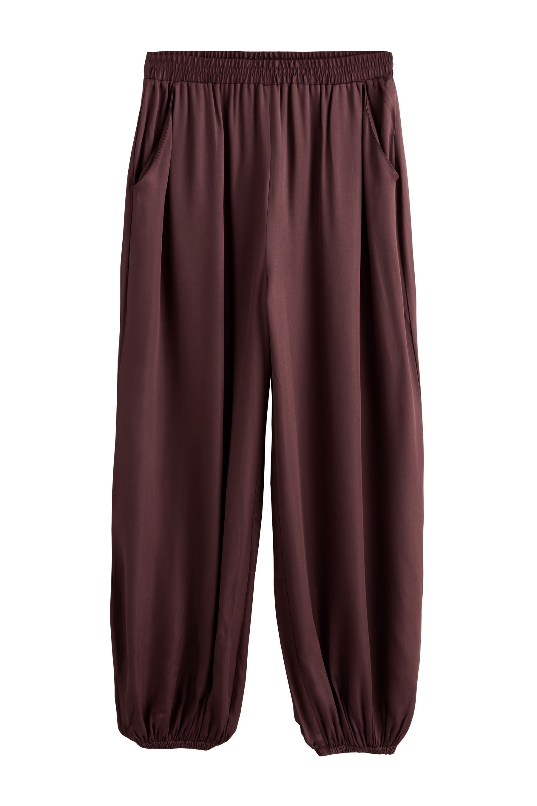Stoffhose Ballon-Hose aus Satin mit Bündchen