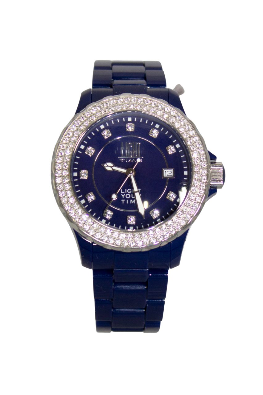 Light Time Quarzuhr Armbanduhr Damen Kunststoff Datum Blau Zirkonia L071G L071G