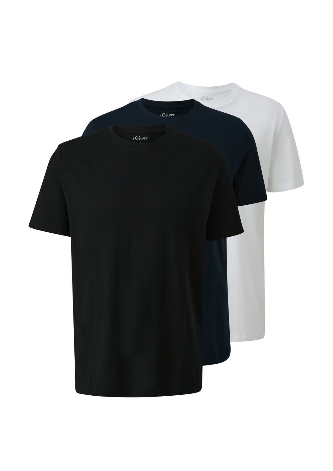 s.Oliver T-Shirt Rundhals-Ausschnitt, kurzarm, 3er Set (Set, 3-tlg., 3er Pa günstig online kaufen