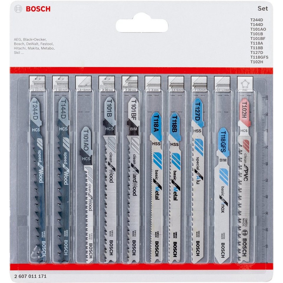 Stichsägeblatt in Accessories Stichsägeblatt -Set Bosch One, Bosch All 2607011171 10-teilig Accessories