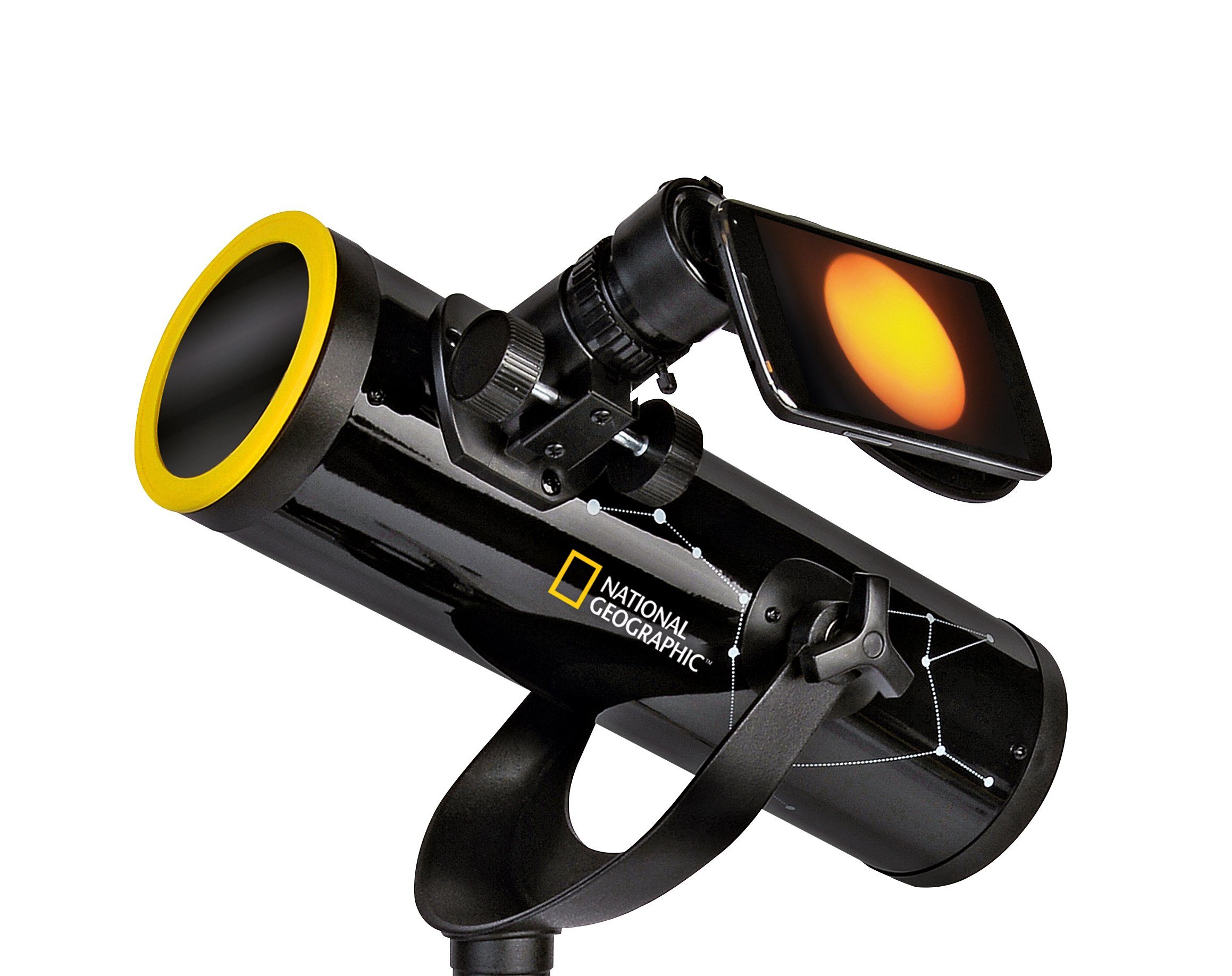 NATIONAL GEOGRAPHIC Teleskop NATIONAL GEOGRAPHIC 76/350 Teleskop mit Sonnenfilter und Smartphone-H…