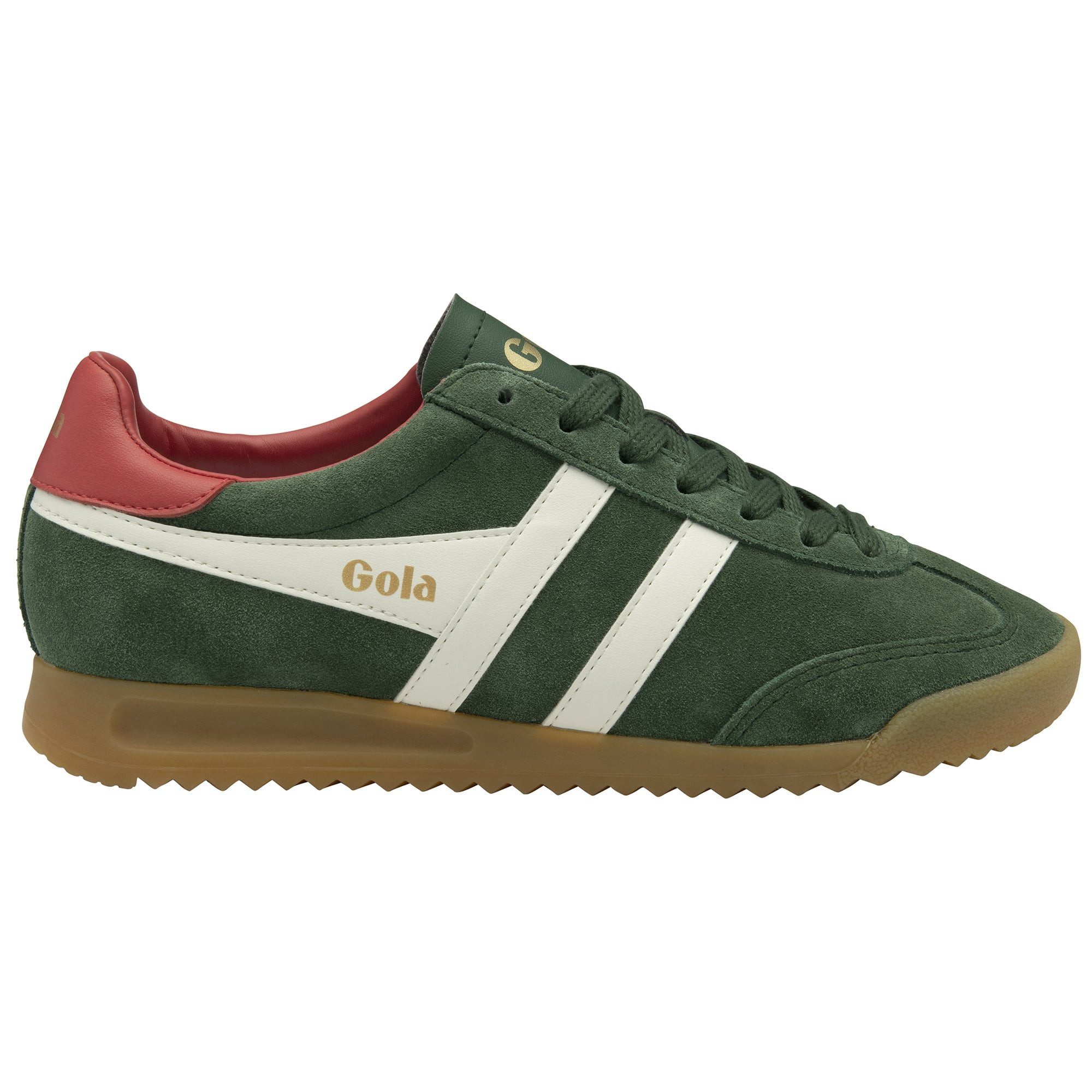 Gola Torpedo (Wildleder) 2025 immergrün/offweiss/korallrot Damen Sneaker