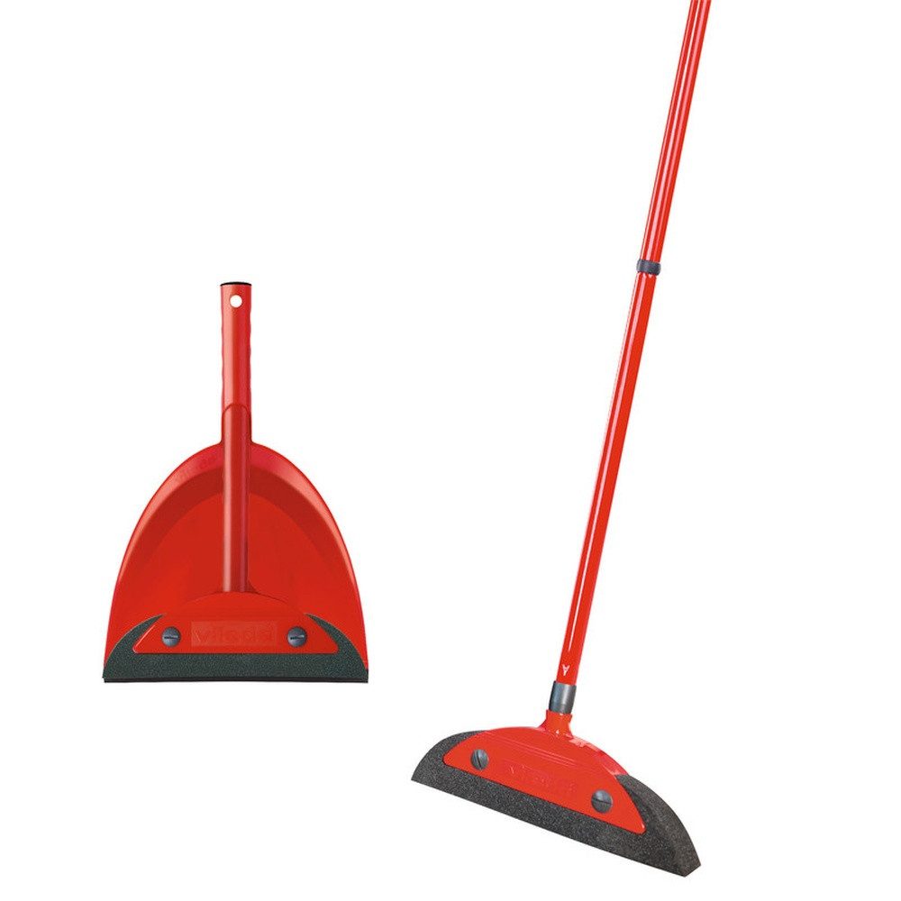 Vileda Kehrgarnitur Vileda Superfeger Classic Besen System + Superfeger Classic Kehrset, (Set, 4-tlg), Set aus Superfeger Classic System und Superfeger Classic Kehrset