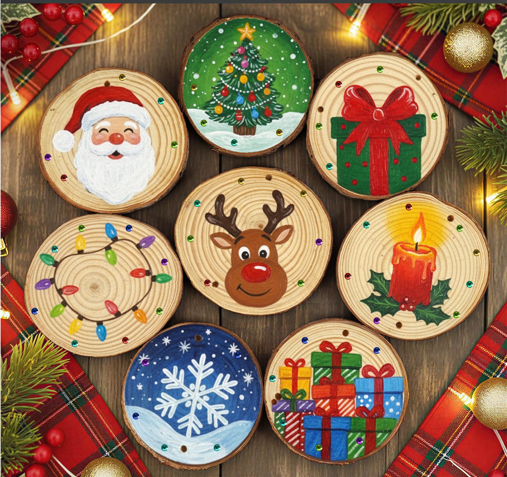 ElitVita Kreativset 201 Stück Holzscheiben zum Bemalen DIY Set Bastelset für Kinder Malen, (201-tlg),  Basteln DIY Bemalen, Kreativ Geburtstag Geschenk, Geschenkidee