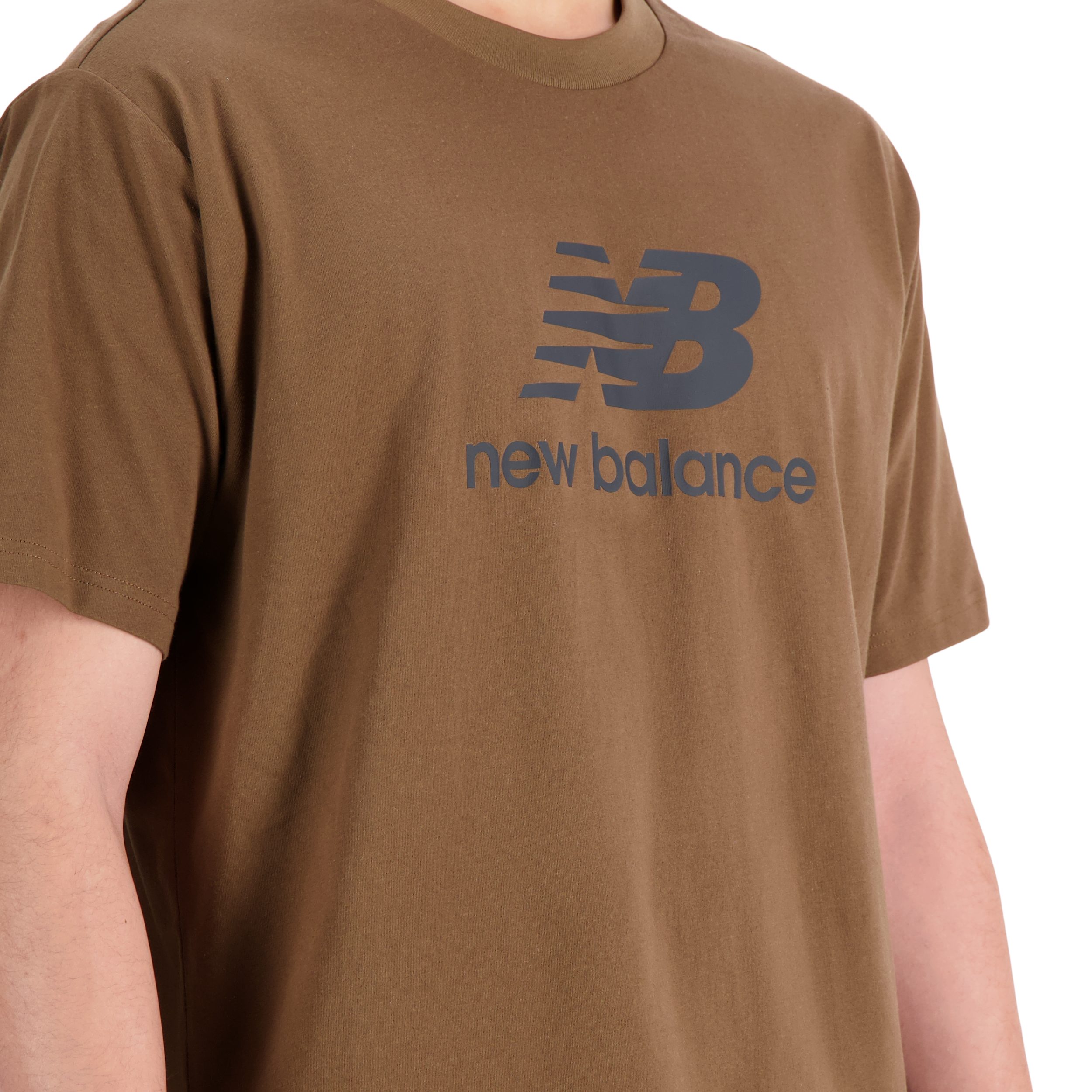 New Balance T-Shirt NB ESSENTIALS earth dark STACKED T-SHIRT LOGO