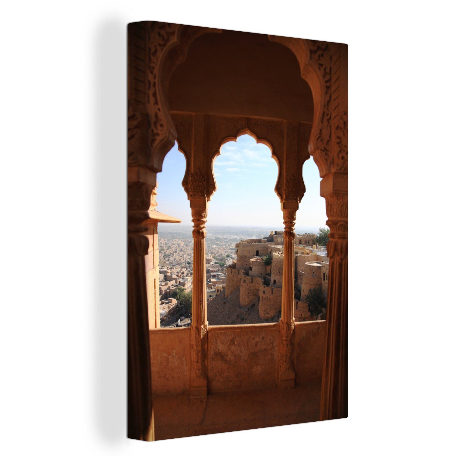 OneMillionCanvasses® Leinwandbild Foto von einem Fort in Jaisalmer, (1 St), Leinwandbild fertig bespannt inkl. Zackenaufhänger, Gemälde, 20x30 cm