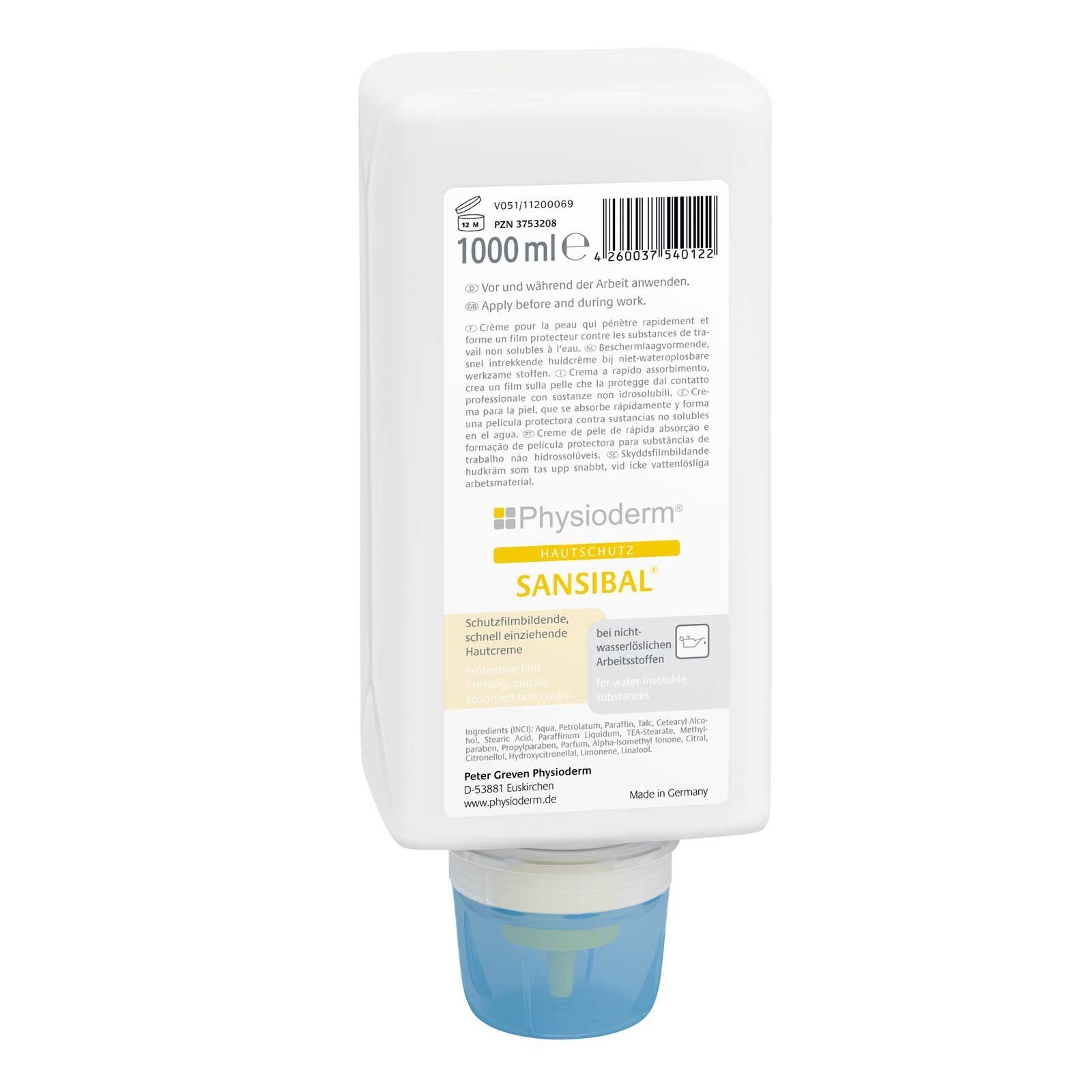 Sansibal Physioderm Liter Handcreme Hautschutz Creme PHYSIODERM 1 silikonfrei Hautcreme