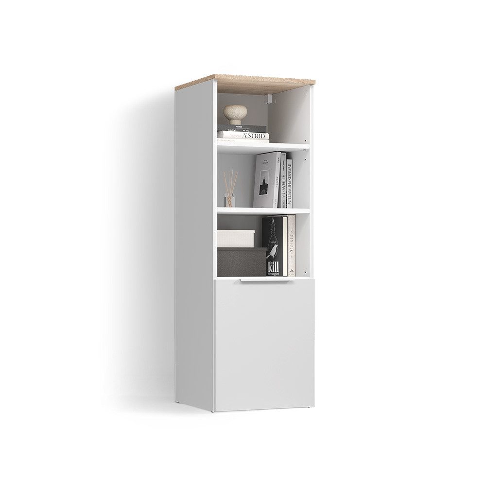 Livinity® Aktenschrank Piave, Weiß/Sonoma, mit einer Tür (1-St)