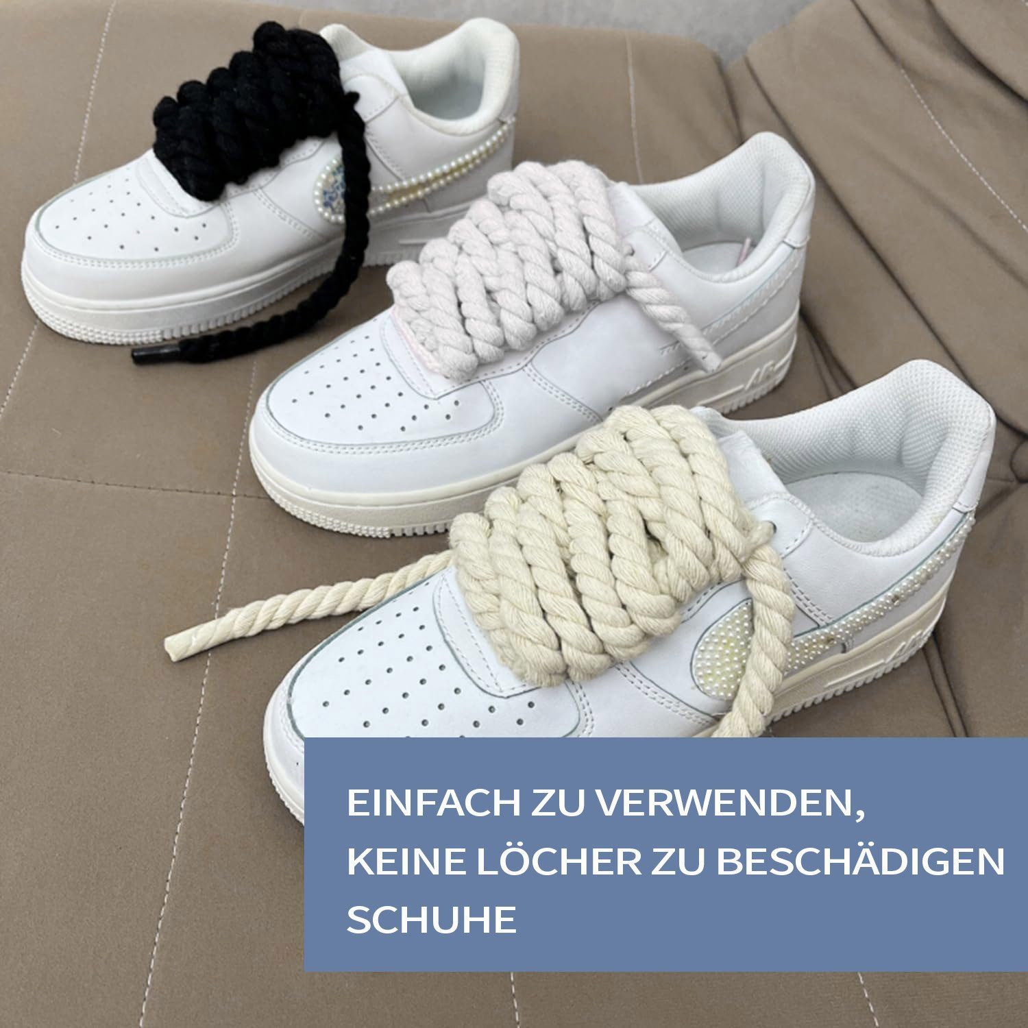 Schnürsenkel Weiß Für Paar Baumwoll Sneakers 2 Ersatzschnürsenkel Daisred