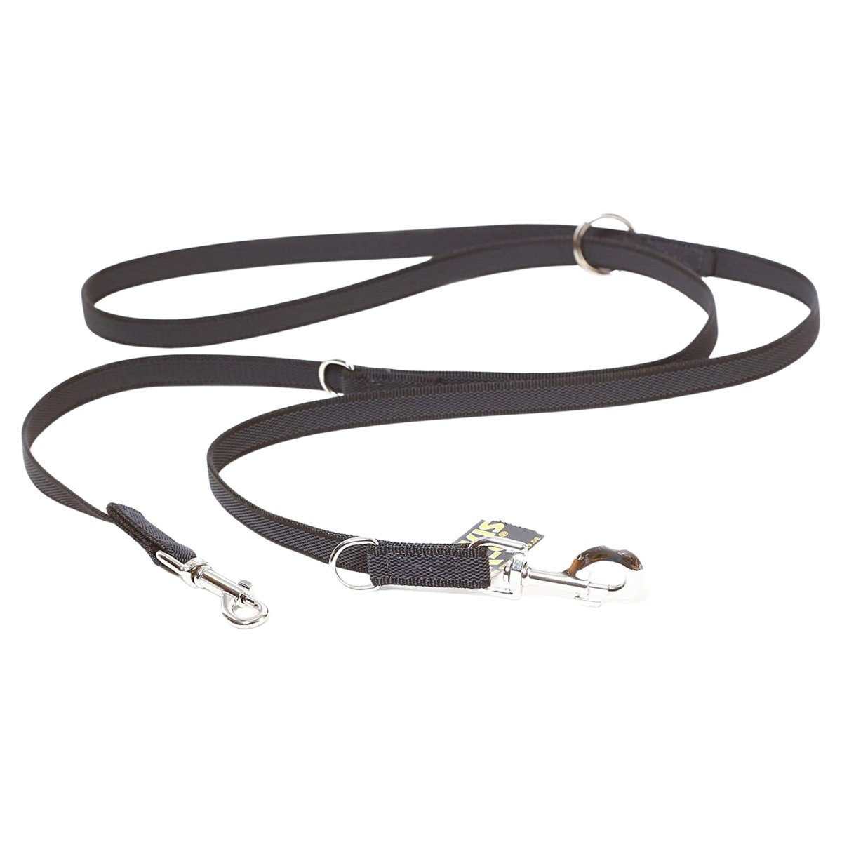 Julius-K9 Hundeleine Leine Super Grip, doppelt verstellbar, schwarz/grau
