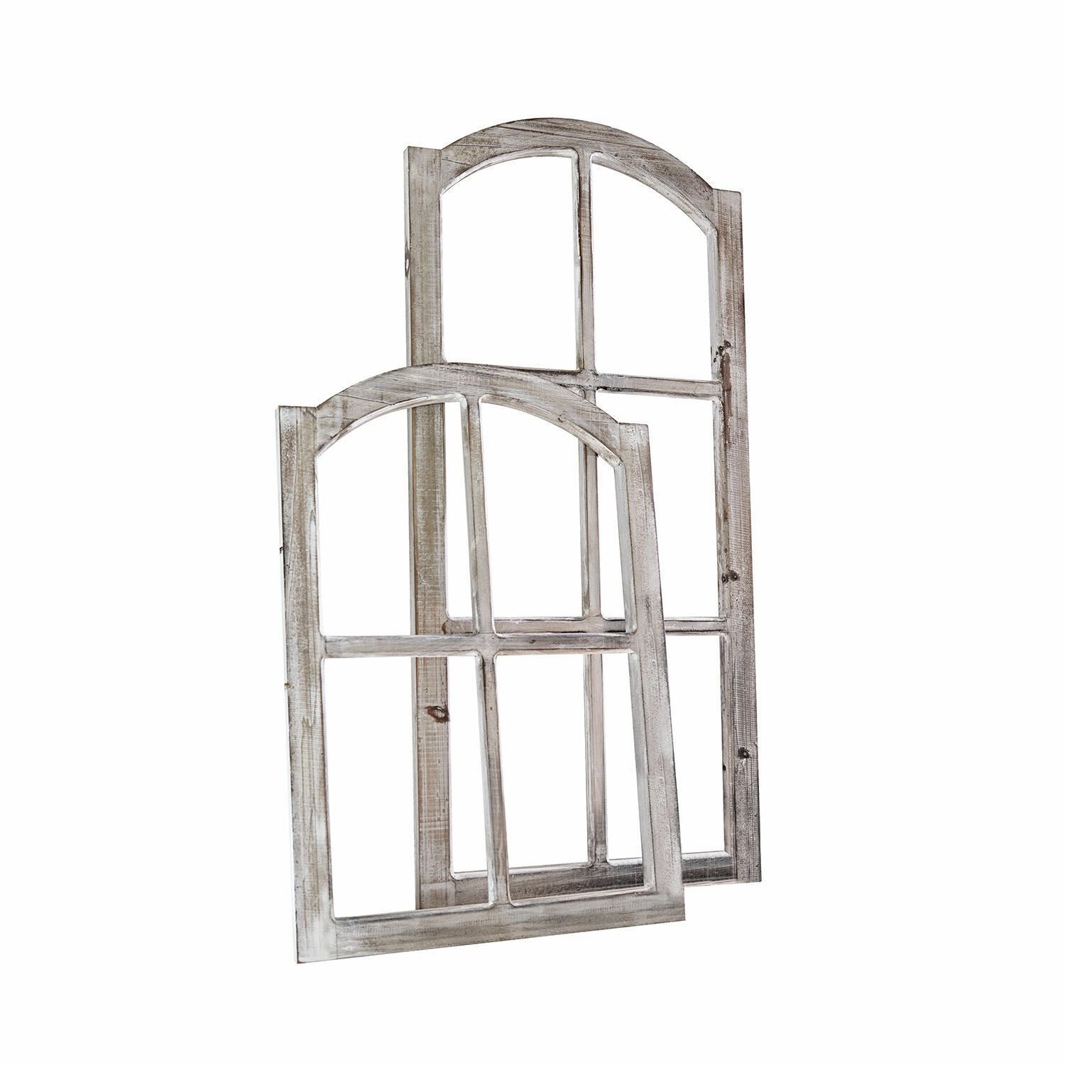 Mirabeau Dekoobjekt Deko-Fenster 2er Set Parakou antikweiß