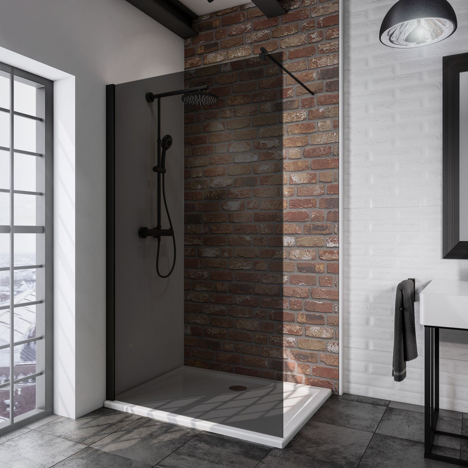 Schulte Walk-in-Dusche Black Style, 6 mm günstig online kaufen