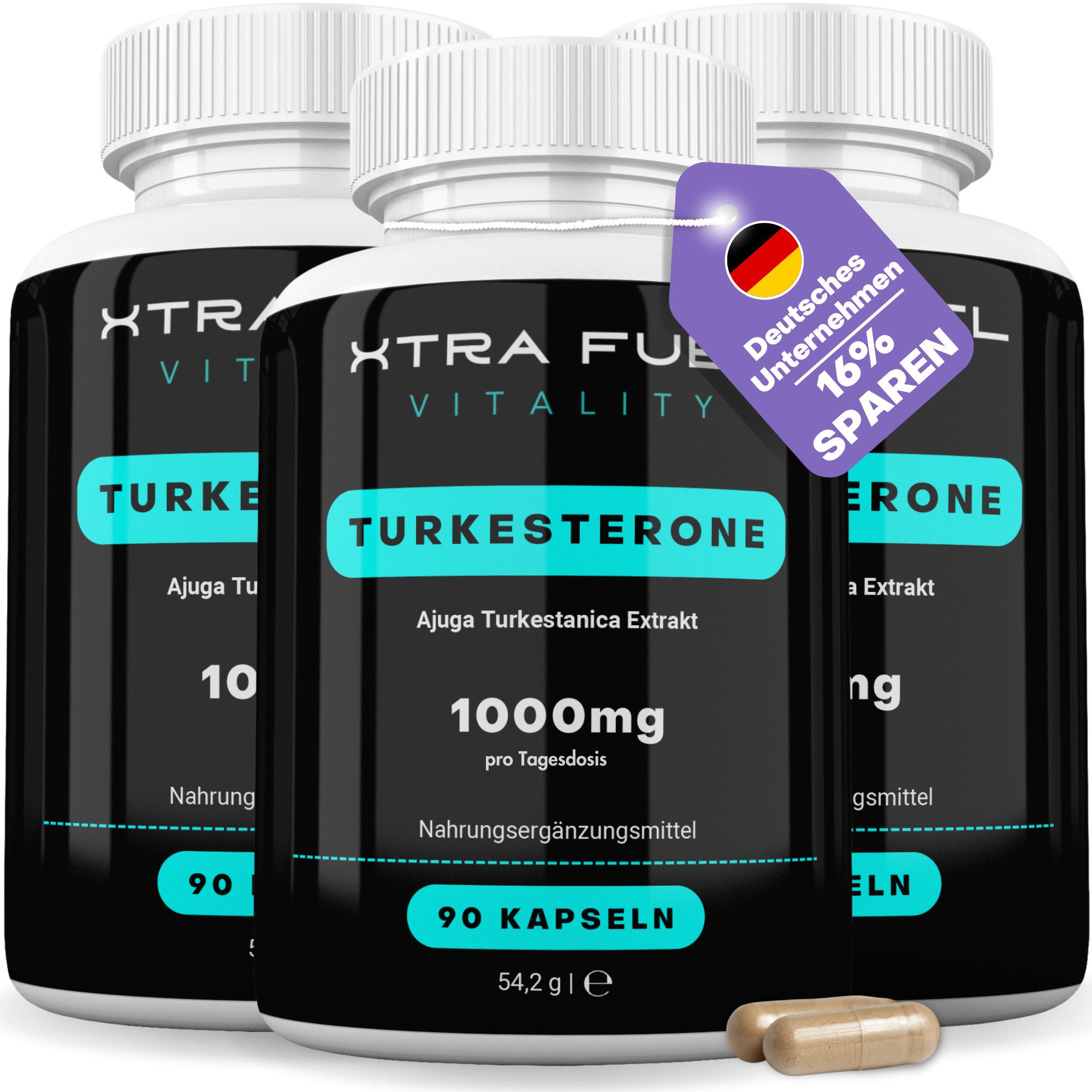 Turkesterone (hochdosiert) - 1000mg - beliebt im Sport Kapseln